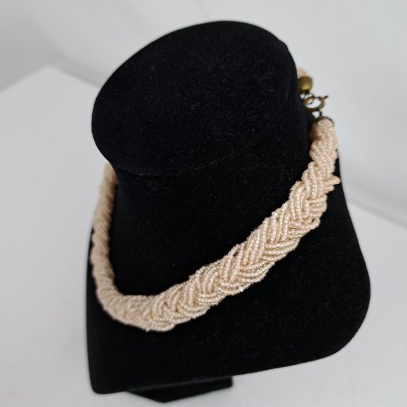 Vintage Seed Bead Multi Strand Necklace and Screw Back Earring Set - Picture 5 of 16